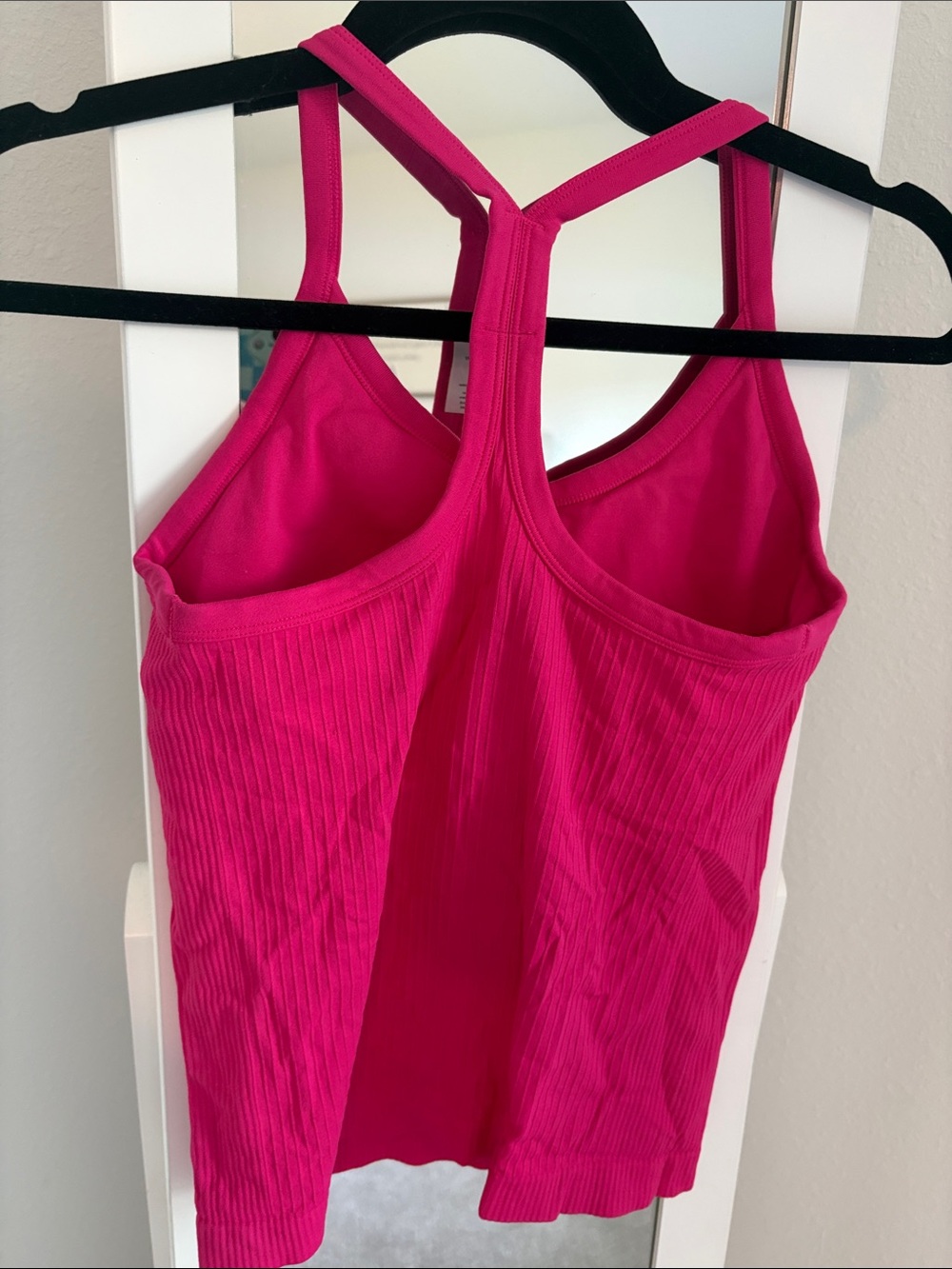 Fuchsia Ribbed Racerback Tank Top - Picture 3 of 4